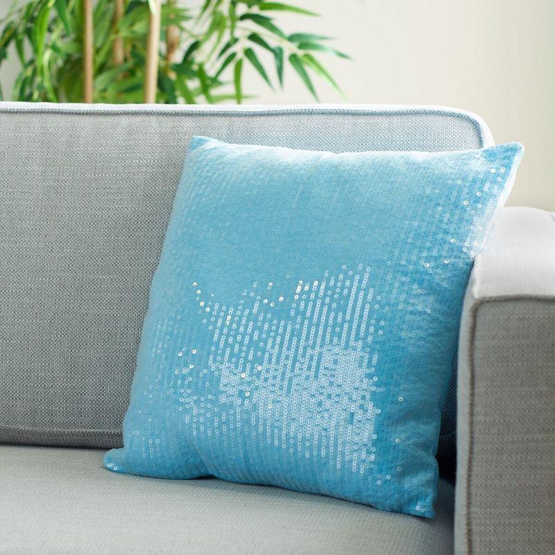 Gaila Sequined Cotton Reversible Throw Pillow