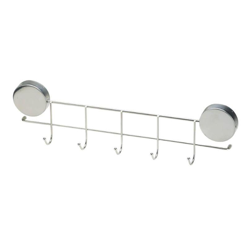 Better Houseware Stainless Steel Magnetic 5-Hook Utensil Rack in Silver