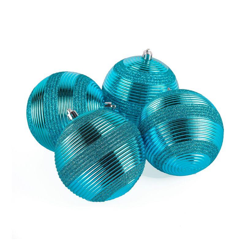 The Holiday Aisle® Shatterproof Swirling Ball Ornaments (Set of 4)