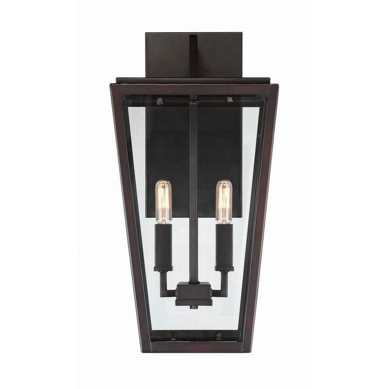 Milton Bronze 2-Light Outdoor Wall Lantern with Clear Glass