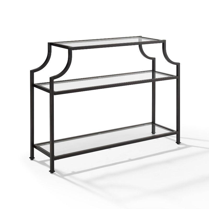 Aimee Oil Rubbed Bronze Glass Console Table with Storage