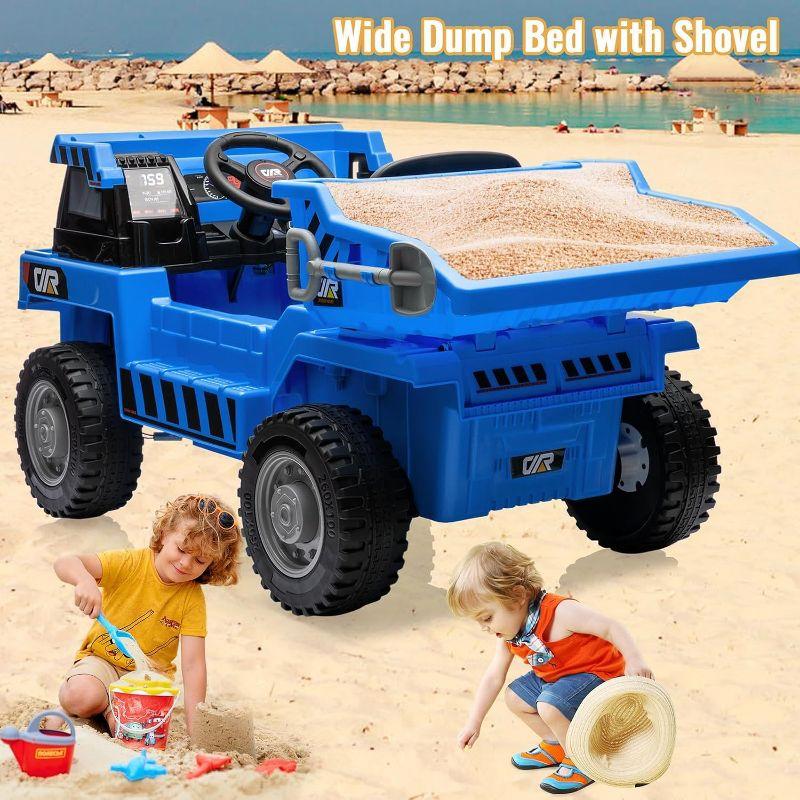 Ride On Dump Truck, Ride On Car with Remote Control, 12V Kids Electric Car with Remote Control