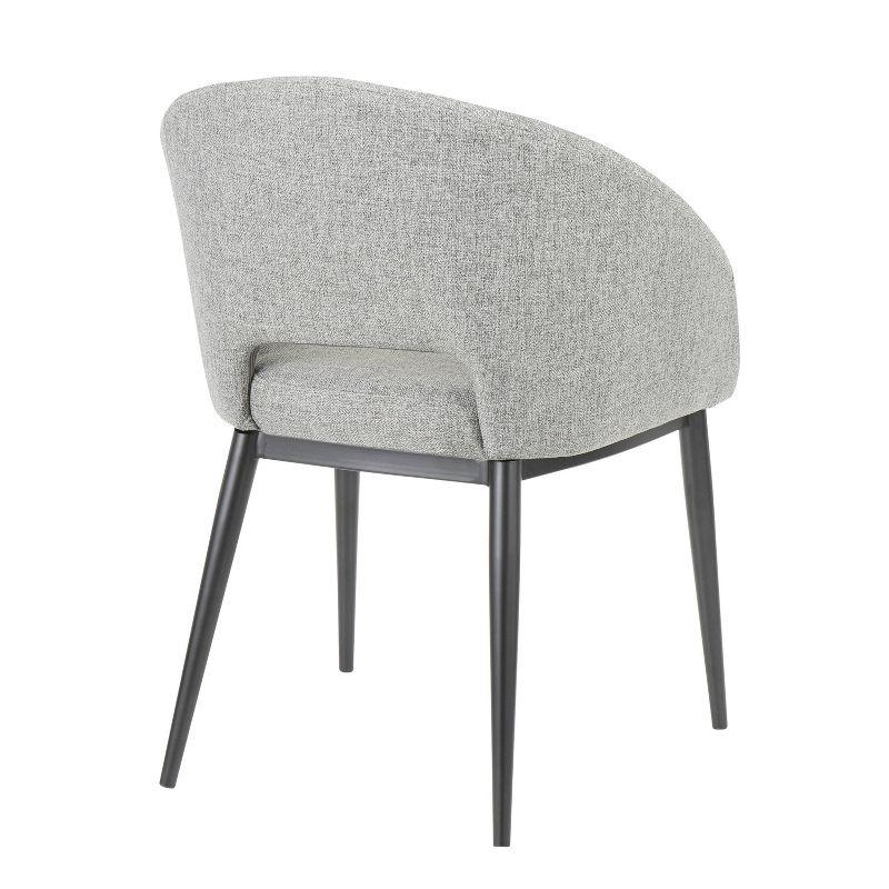 Gray Velvet Barrel Accent Chair with Metal Legs