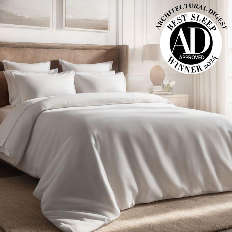 Luxury 1000 Thread Count Bed Sheets Set - 100% Cotton Sateen - Soft, Thick & Deep Pocket by California Design Den - Ivory, King