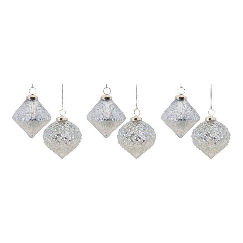 Melrose Textured Mercury Glass Ornament (Set of 6)