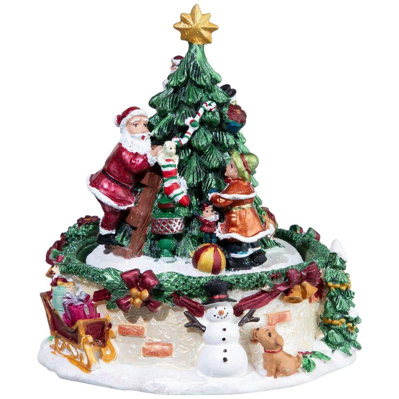 Northlight Seasonal 5.5" Musical Santa Claus and Christmas Tree Winter Scene Rotating Tabletop Decoration