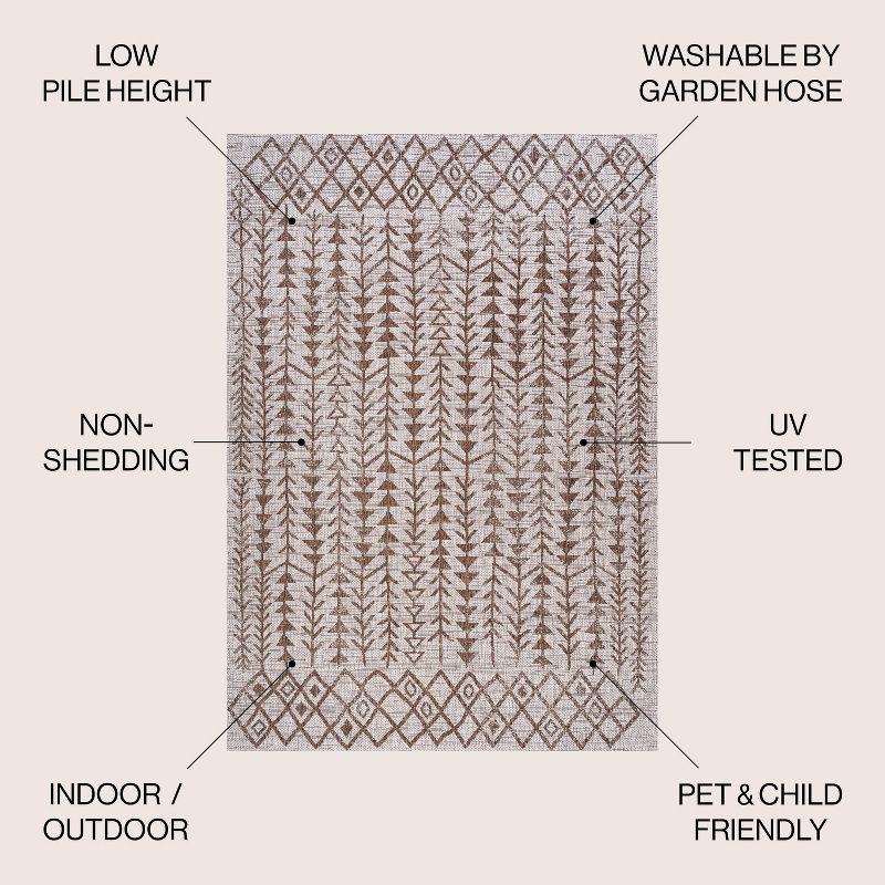 8'x10' Tokay Bohemian Geometric Indoor/Outdoor Area Rug, Beige/Brown - JONATHAN Y
