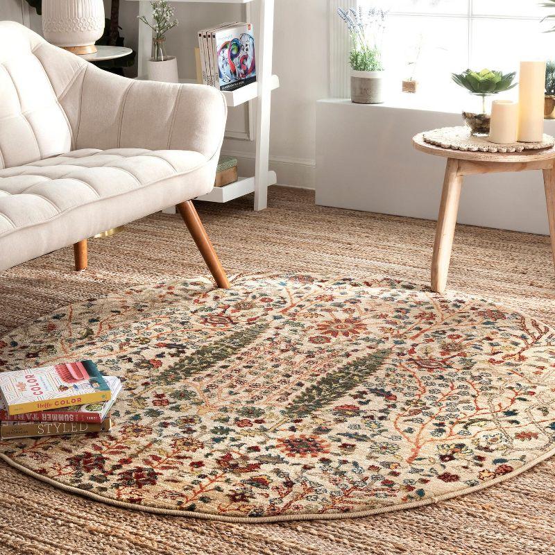 Nuloom Dasilva Geometric 7 Square Indoor Area Rug for Living Room Bedroom Dining Room Kitchen, Olive/Multicolor