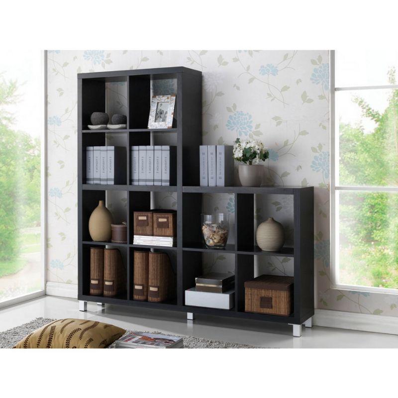 Sunna 12-Cube Dark Brown Modern Display Shelving Unit