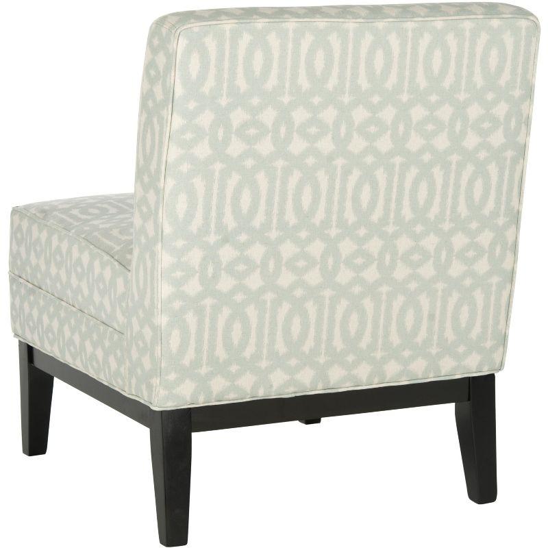 Gray Geometric Patterned Birch Wood Slipper Chair