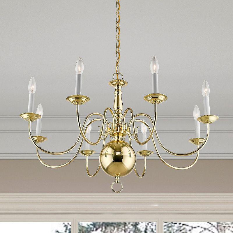 Livex Lighting Williamsburgh 8 - Light Chandelier in  Polished Brass