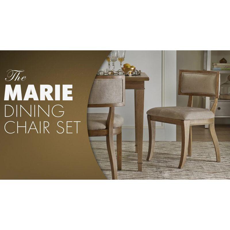 Madison Park Signature Marie Upholstered Split-Back Dining Chairs with Curved Wood Frame (Set of 2) (Set of 2)
