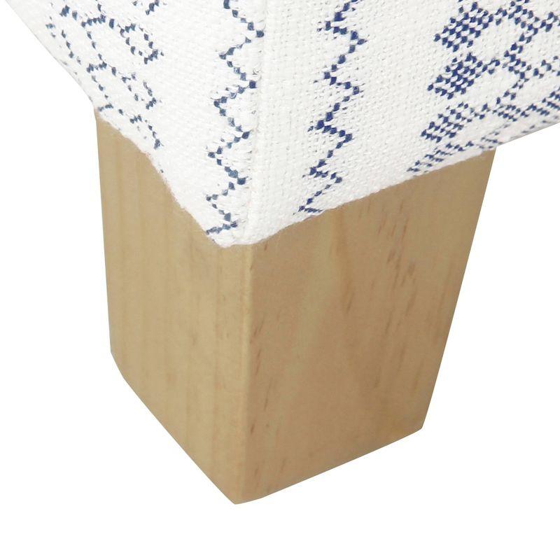 Cole Classics Square Storage Ottoman with Lift Off Top Blue Striped - HomePop: Farmhouse Accent, Wood Legs