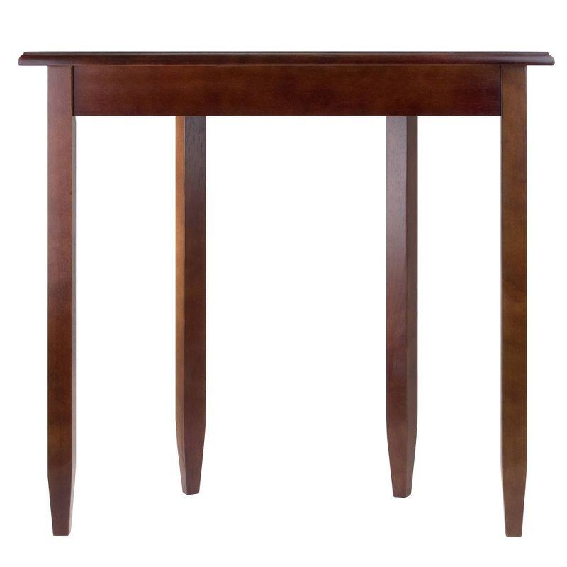 Concord Half Moon Accent Table: Antique Walnut, Tapered Legs, Space-Saving Design - Winsome