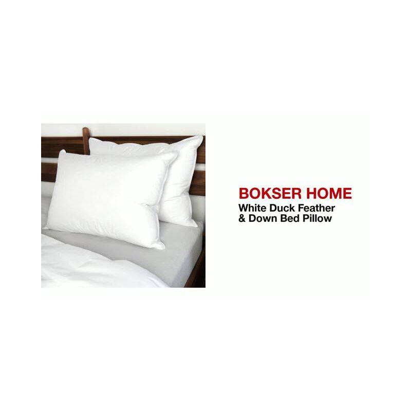 2 Pack Medium White Duck Feather & Down Bed Pillow | BOKSER HOME