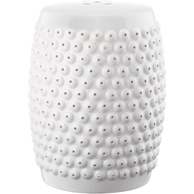 Stella Nailhead Garden Stool - Indoor/Outdoor - ACS4530 - White - Safavieh