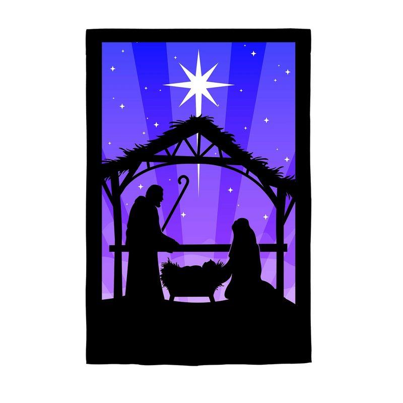 Evergreen Garden Flag Nativity Lustre Double Sided Indoor Outdoor Decor 18" x 12.5"