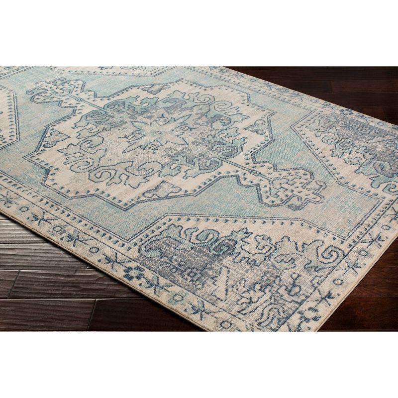 Livabliss 7'10"x9'11" Thatch Traditional Rug Blue: Medium Pile, Fade & Stain-Resistant, Indoor Use