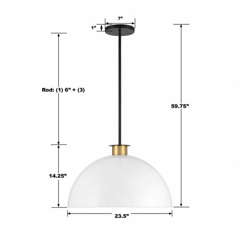 Crystorama Lighting Gigi 1 - Light Pendant in  Black/Aged Brass