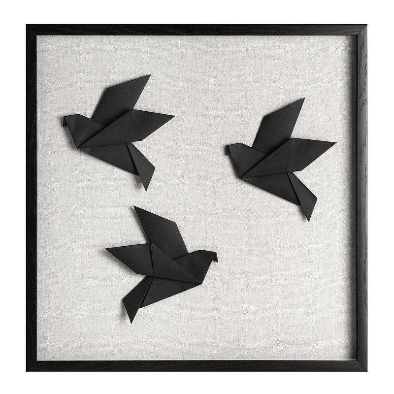American Art Decor Silhouettes in Flight Paper and Linen Wall Art