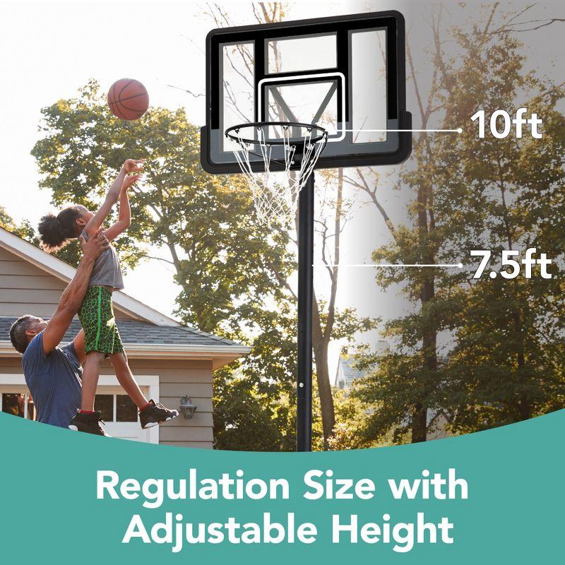 Best Choice Products Adjustable Regulation-Size Basketball Hoop, Portable Sport System w/ Fillable Base, Wheels