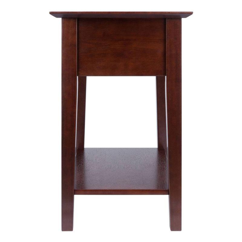 Walnut Transitional 1-Drawer Nightstand with Shelf