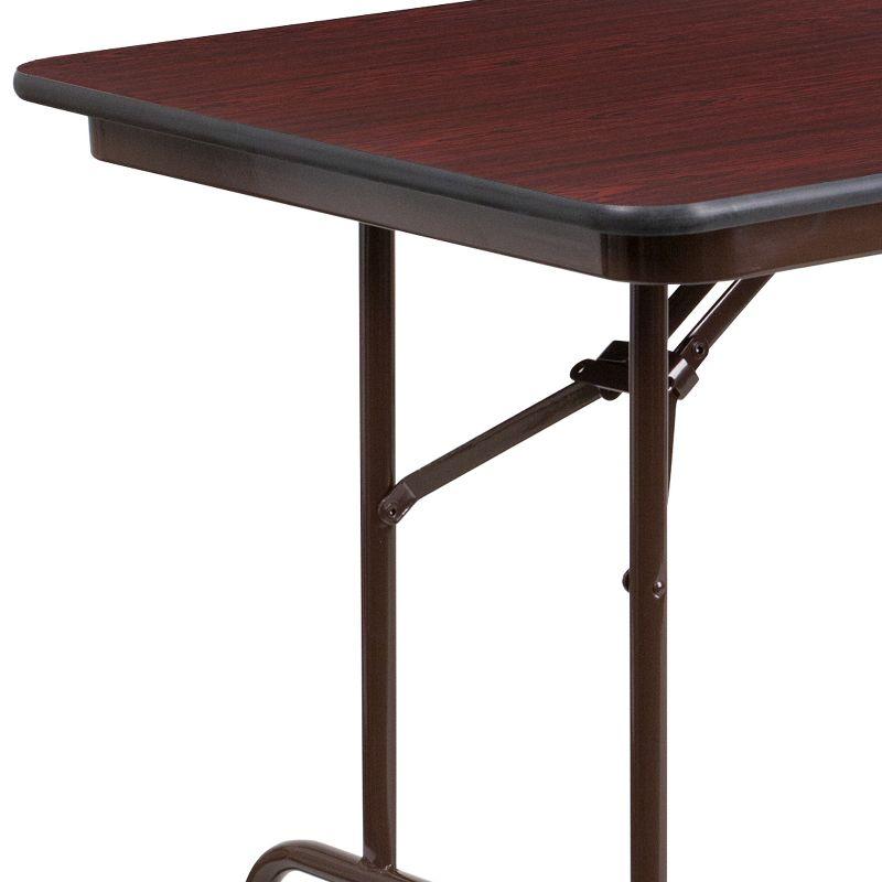 Wofford 24" x 48" Rectangular High Pressure Mahogany Laminate Folding Banquet Table