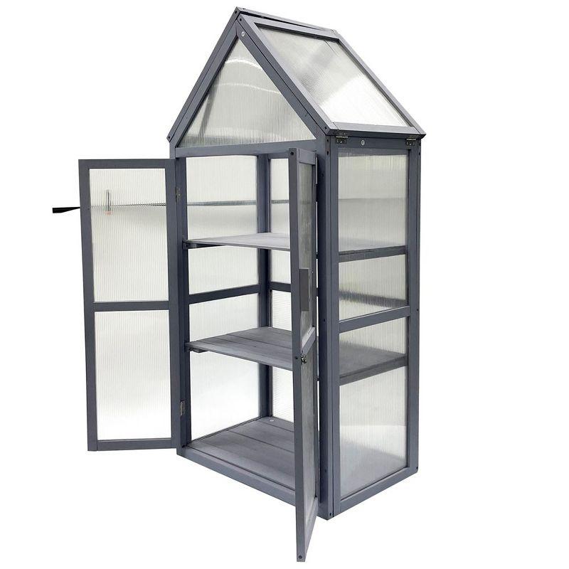 Mini Greenhouse Kit - Outdoor Small Green House, Wood, Plant Stand for Indoor Garden & Patio Balcony Apartments Porch Terrace Outsid Accessories