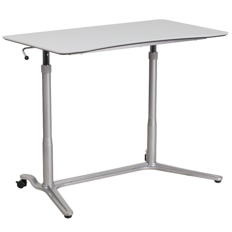 ErgoFlex Light Gray Adjustable Standing Desk with Drawer