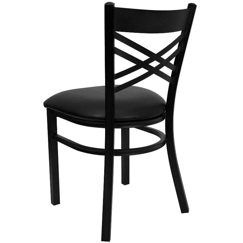 Flash Furniture Black ''X'' Back Metal Restaurant Chair