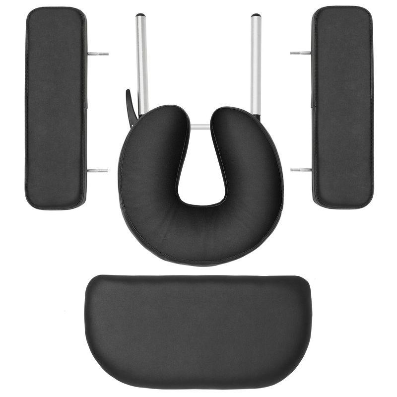 Saloniture Professional Portable Lightweight Bi-Fold Massage Table with Reiki Panels - Black