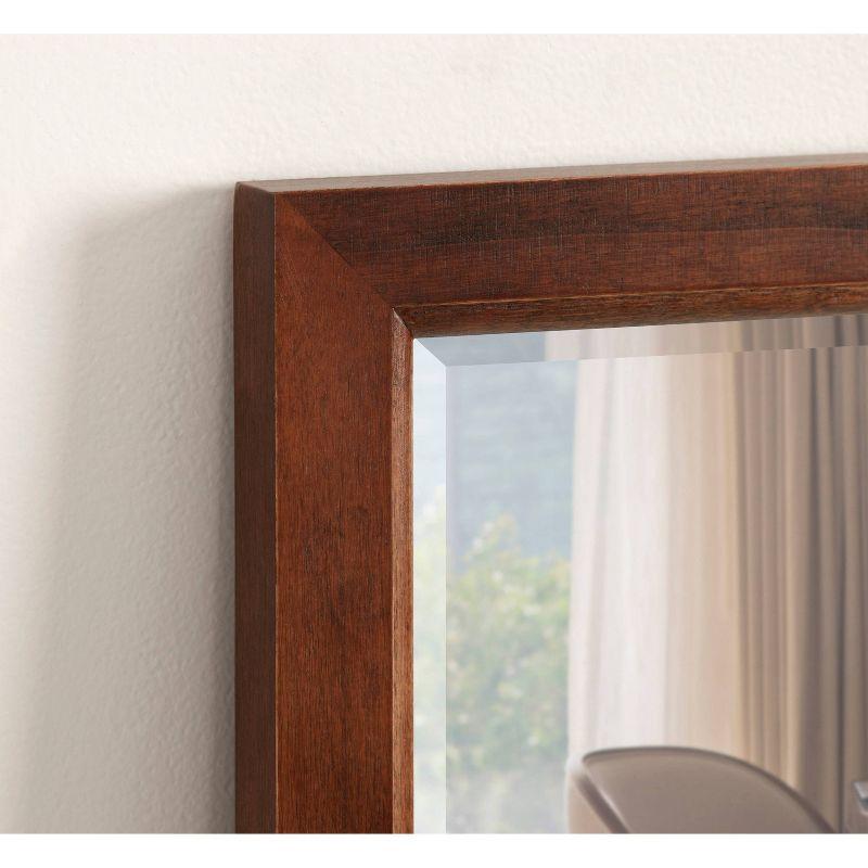 18" x 24" Hogan Wood Framed Decorative Wall Mirror Walnut Brown - Kate & Laurel: Rustic Rectangular, No Assembly Required