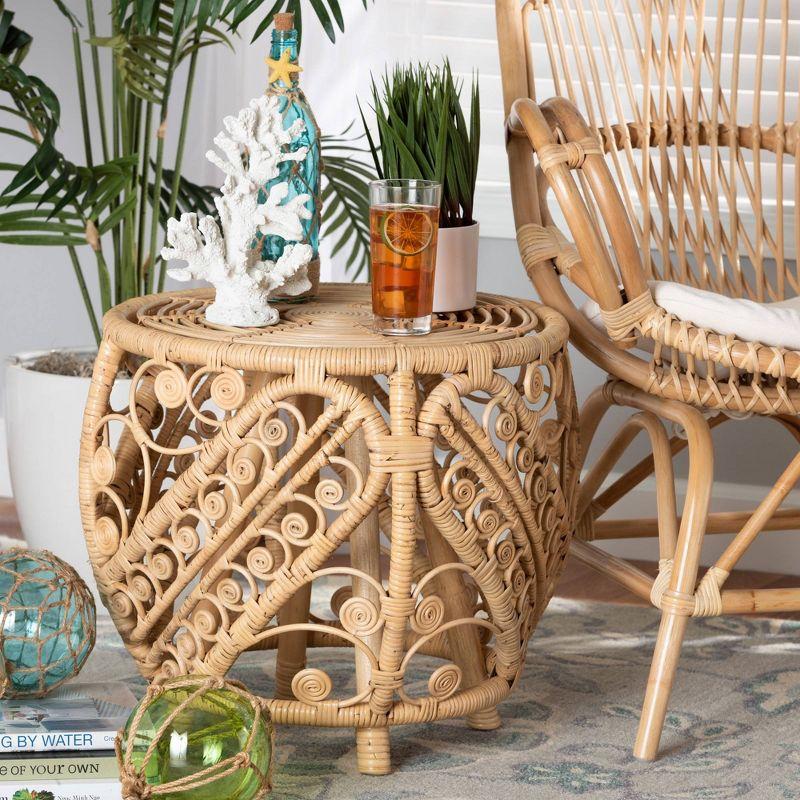 Sarana Rattan End Table Natural/Brown - bali & pari