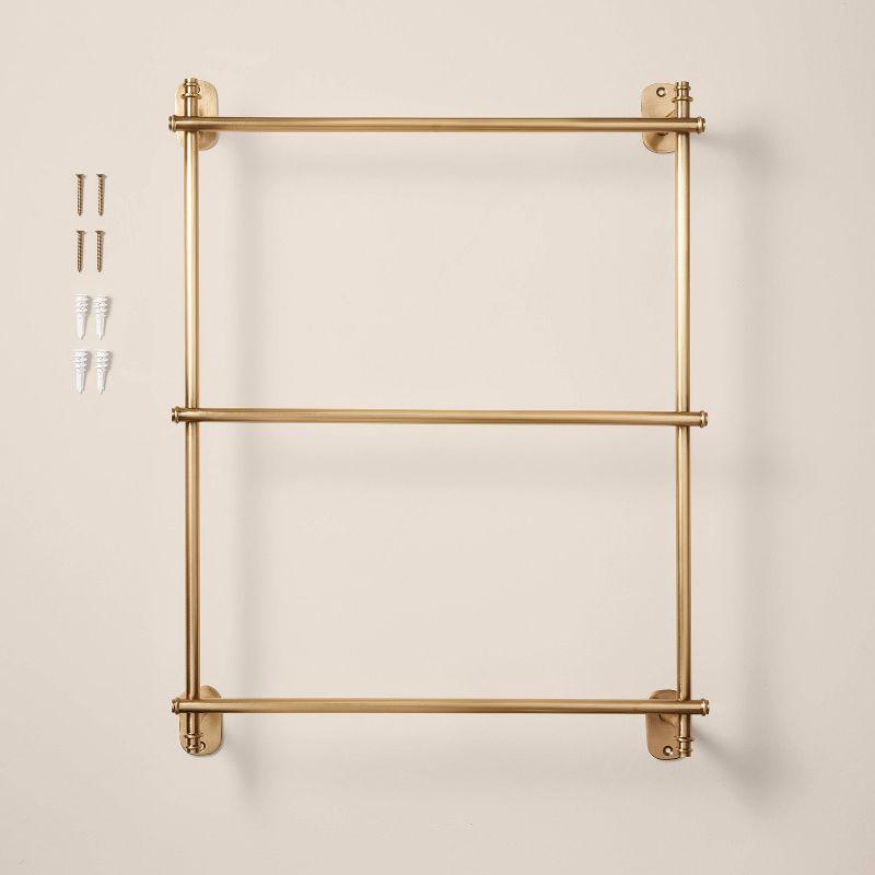 Wall-Mounted Brass Ladder Towel Rack Antique Finish - Hearth & Hand™ with Magnolia