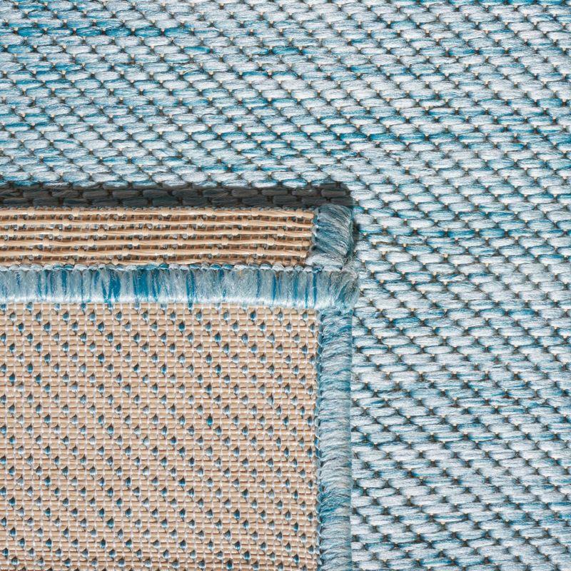Beach House BHS218 Power Loomed Indoor/Outdoor Area Rug - Aqua - 5'3"x5'3" - Safavieh
