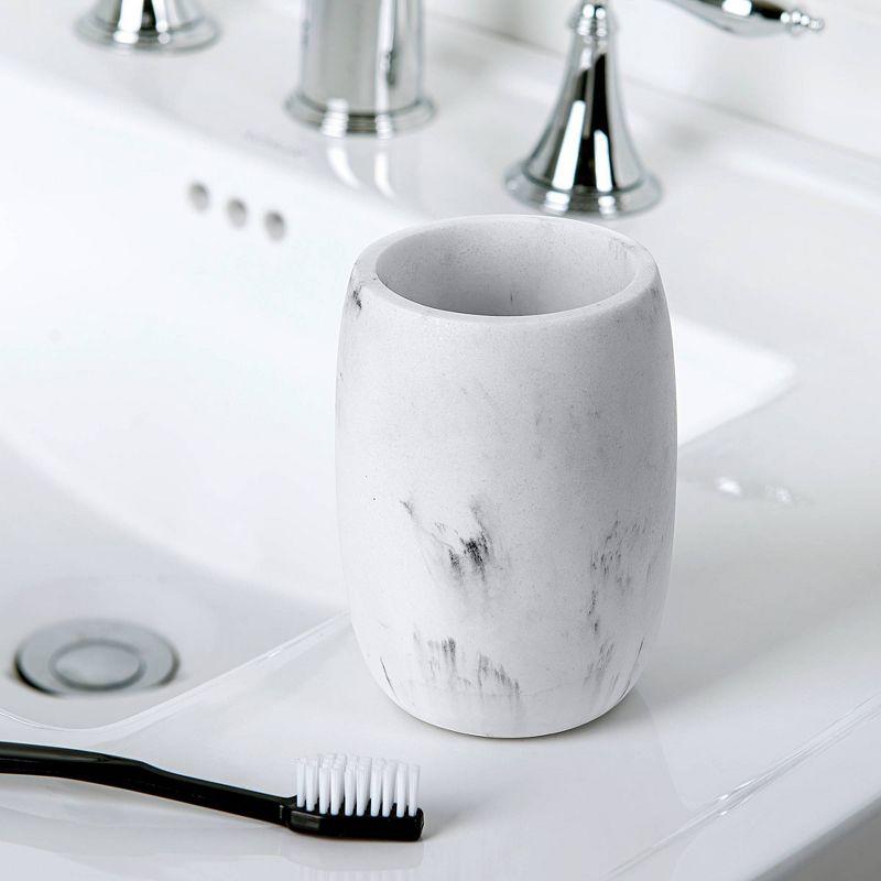 Legends Bathroom Tumbler Black/Gray - Allure Home Creations: Resin Toothbrush Holder, Hand Washable