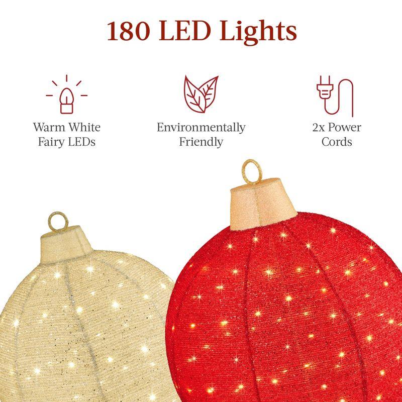 Best Choice Products 2pc Lighted Pop-Up Christmas Ornaments Outdoor Holiday Decoration w/ 180 LED Lights