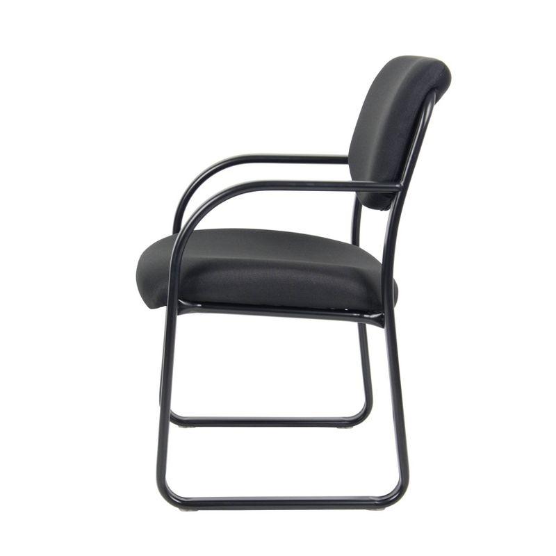 Black Fabric and Steel Sled Base Dining Chair