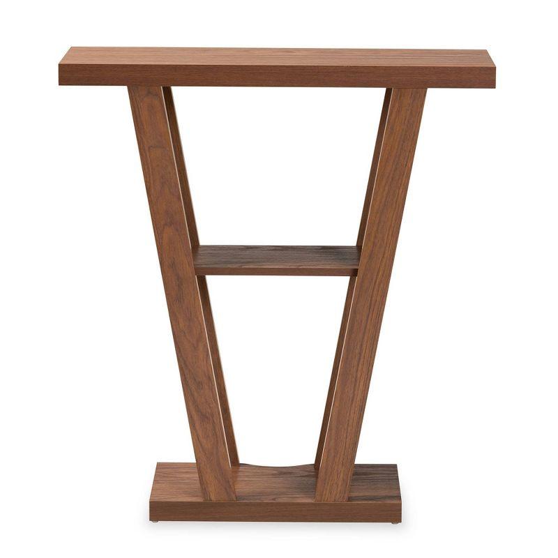 Boone Wood Console Table Walnut Brown - Baxton Studio: Modern Entryway Furniture with Shelf, Space-Saving Design