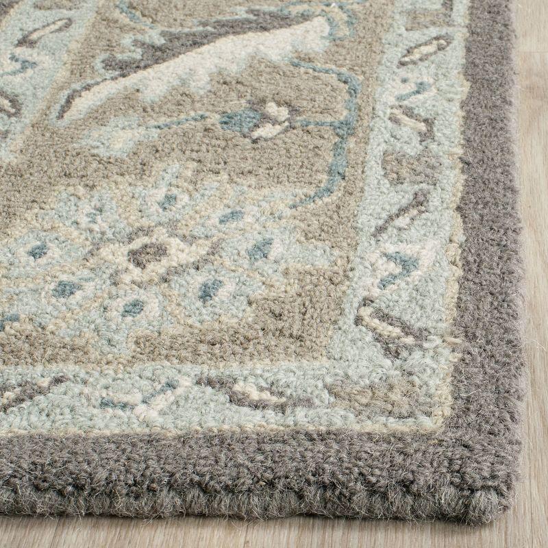 Blossom BLM217 Hand Tufted Area Rug - Dark Grey/Light Brown - 6'x6' - Safavieh..