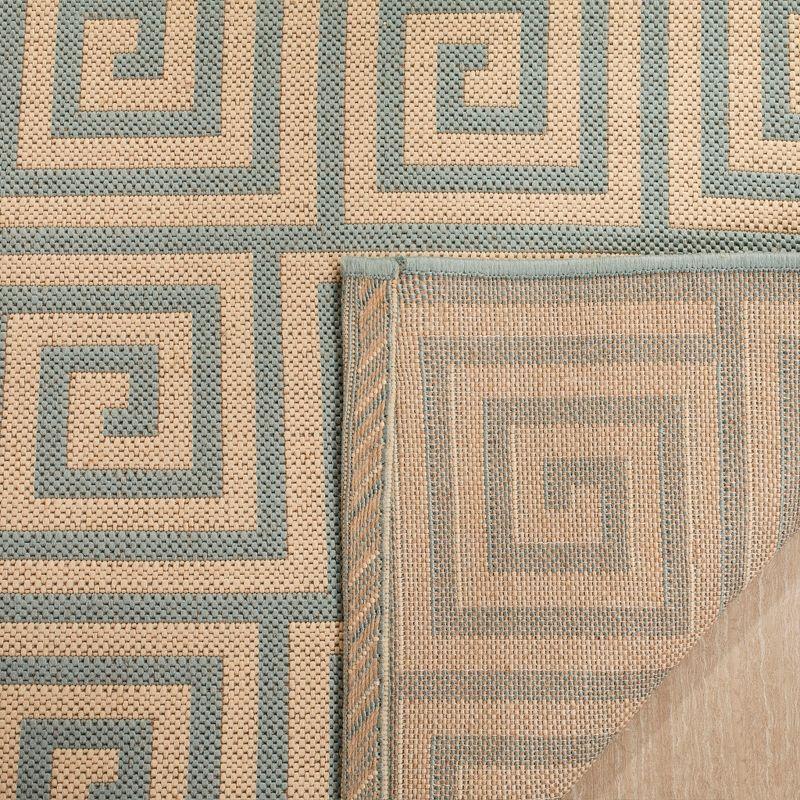 Linden LND129 Power Loomed Area Rug - Cream/Aqua - 5'3"x7'6" - Safavieh