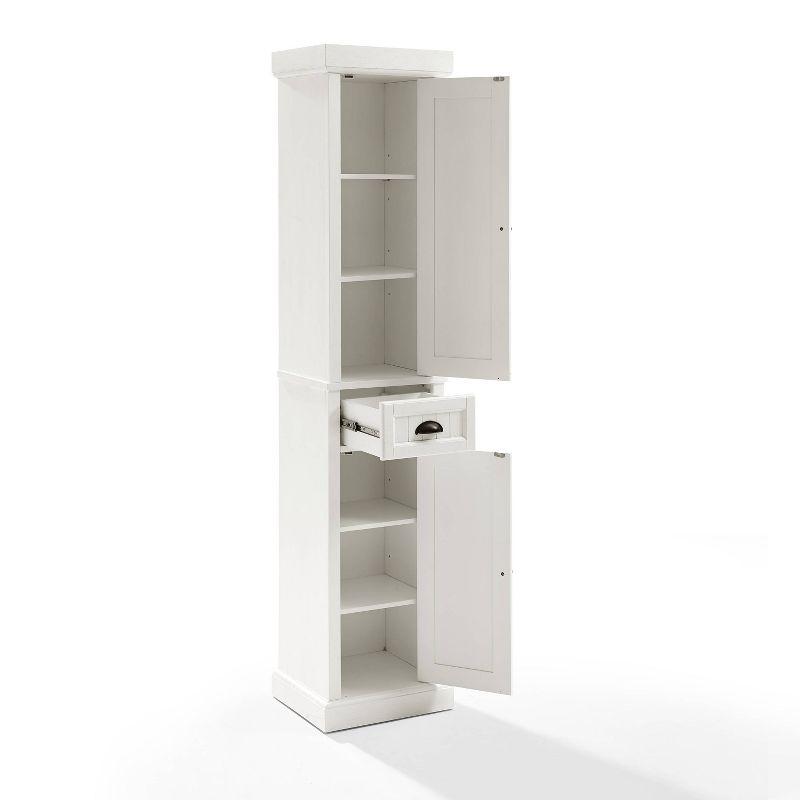 Seaside Tall Linen Cabinet White - Crosley: Freestanding Bathroom Storage, Adjustable Shelves, Towel Organizer