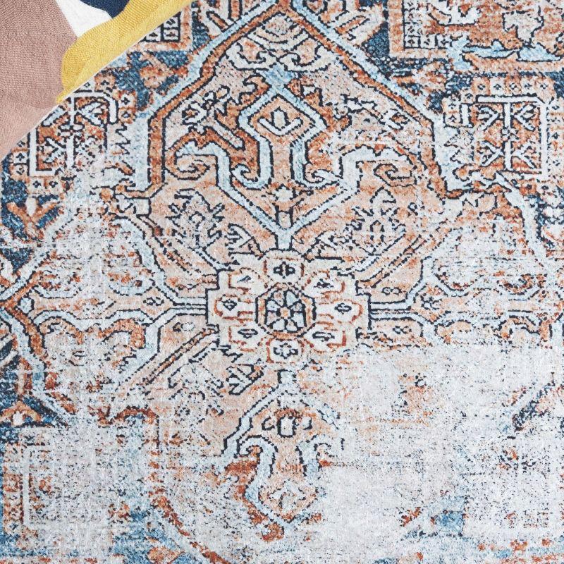 Orlando ORL764 Power Loomed Indoor Runner - Orange / Blue - 2'-2" x 8' - Safavieh
