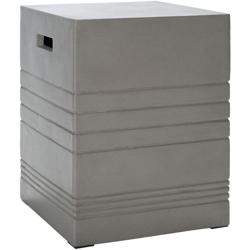 Deidara Concrete Accent Stool - Indoor/Outdoor - VNN1031 - Gray - Safavieh