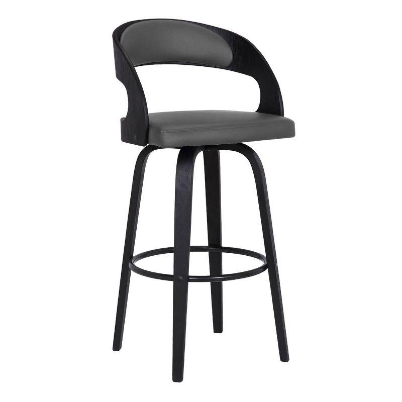 Shelly Contemporary Bar Stool Black/Gray - Armen Living