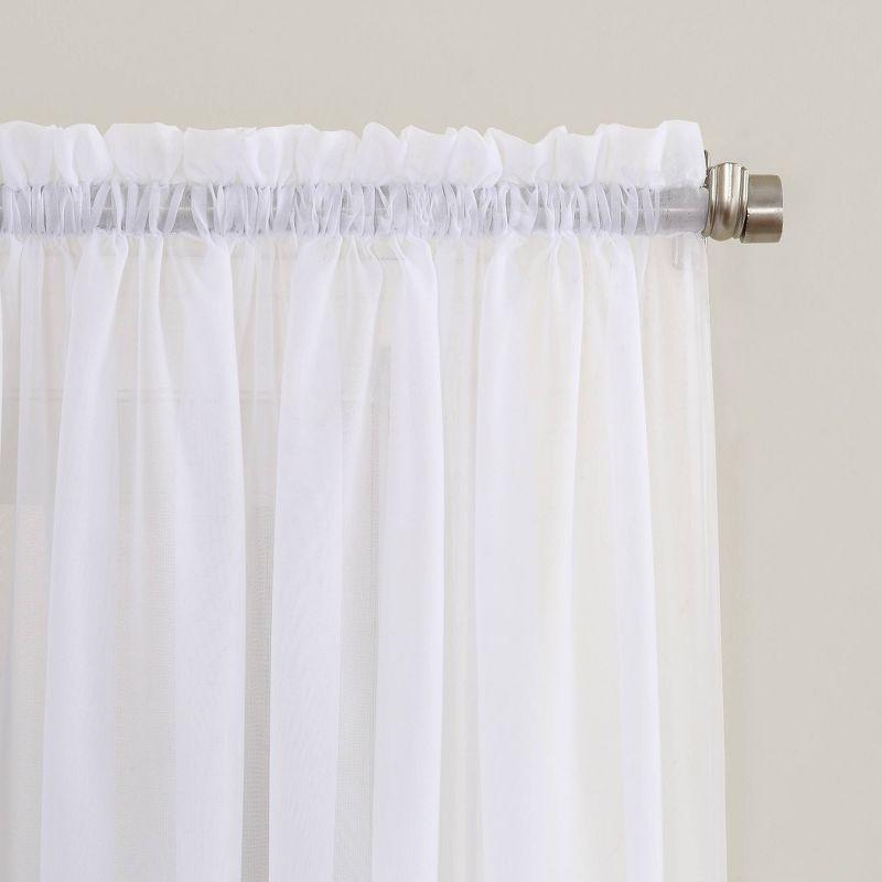 63"x59" Emily Sheer Voile Rod Pocket Curtain Panel White - No. 918