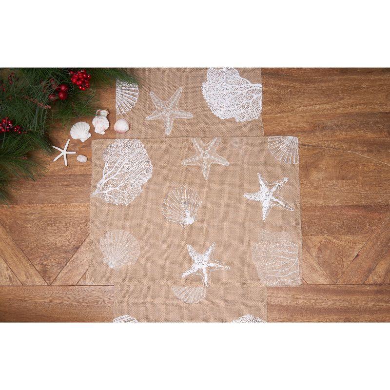 C&F Home 14" x 72" Sandy Coast Cotton Table Runner - Nautical Coral & Starfish