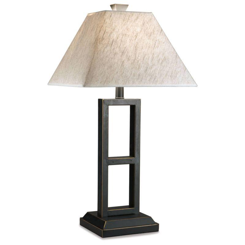 Deidra Metal Set Of 2 Table Lamp Black: Rustic Base, Linen Shade, On/Off Switch - Signature Design by Ashley