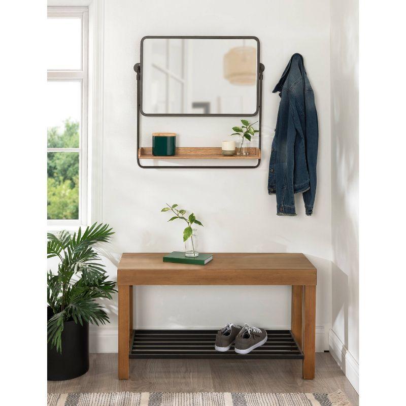 Beckett Flat Wall Mirror with Shelves