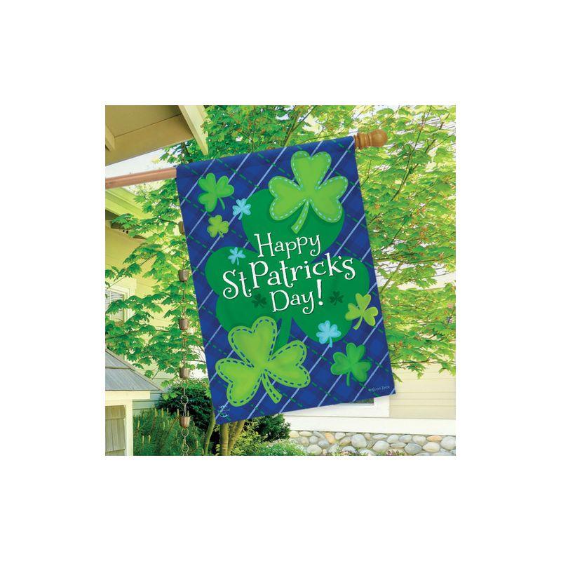 Happy Shamrocks St. Patrick's Day House Flag 40" x 28" Briarwood Lane